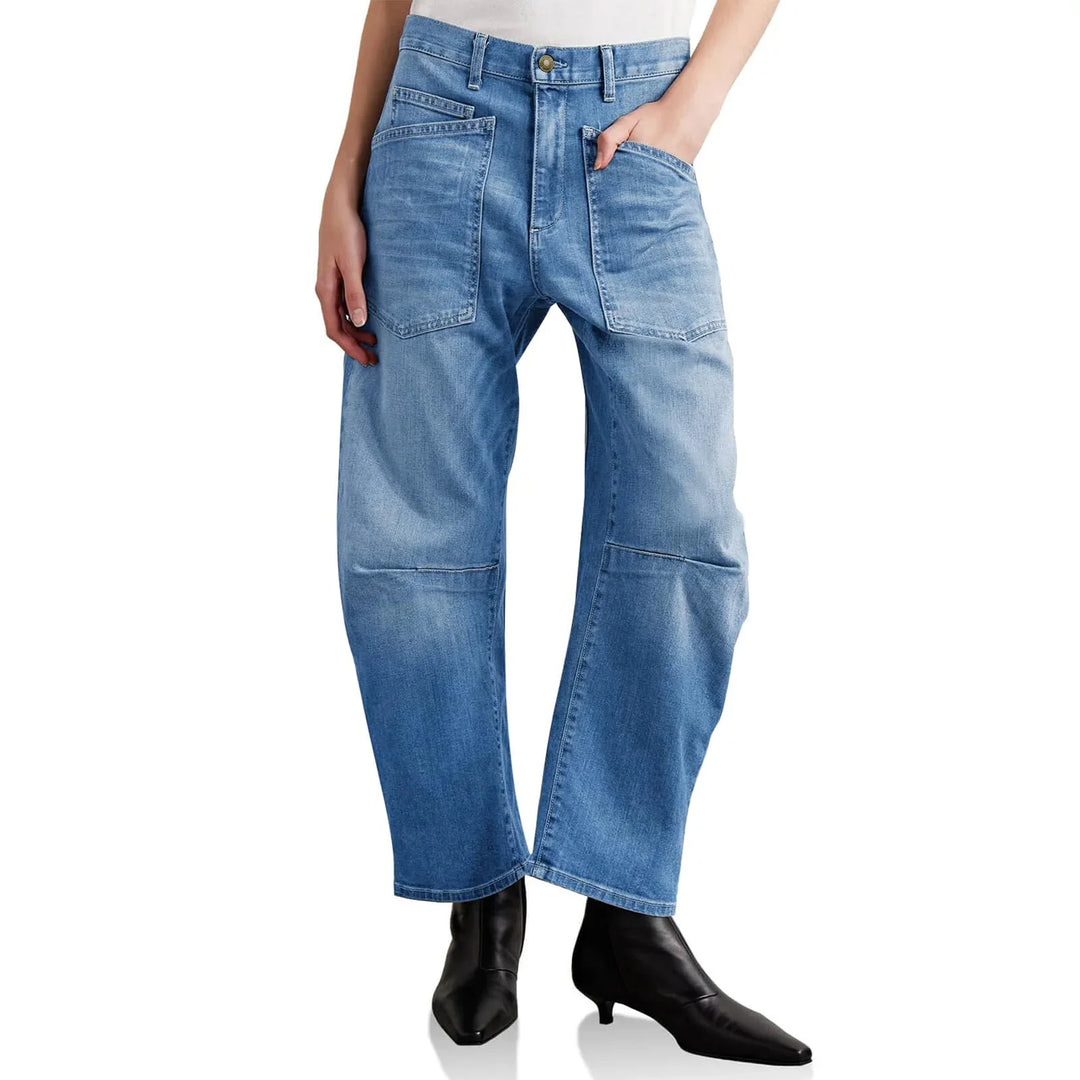 Muse & Valeur | Structured Barrel Jeans for Women in Denim