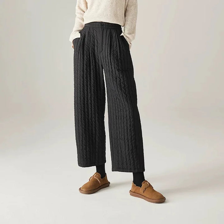 Muse & Valeur | Cotton Wide-Leg Pants for Women in Beige