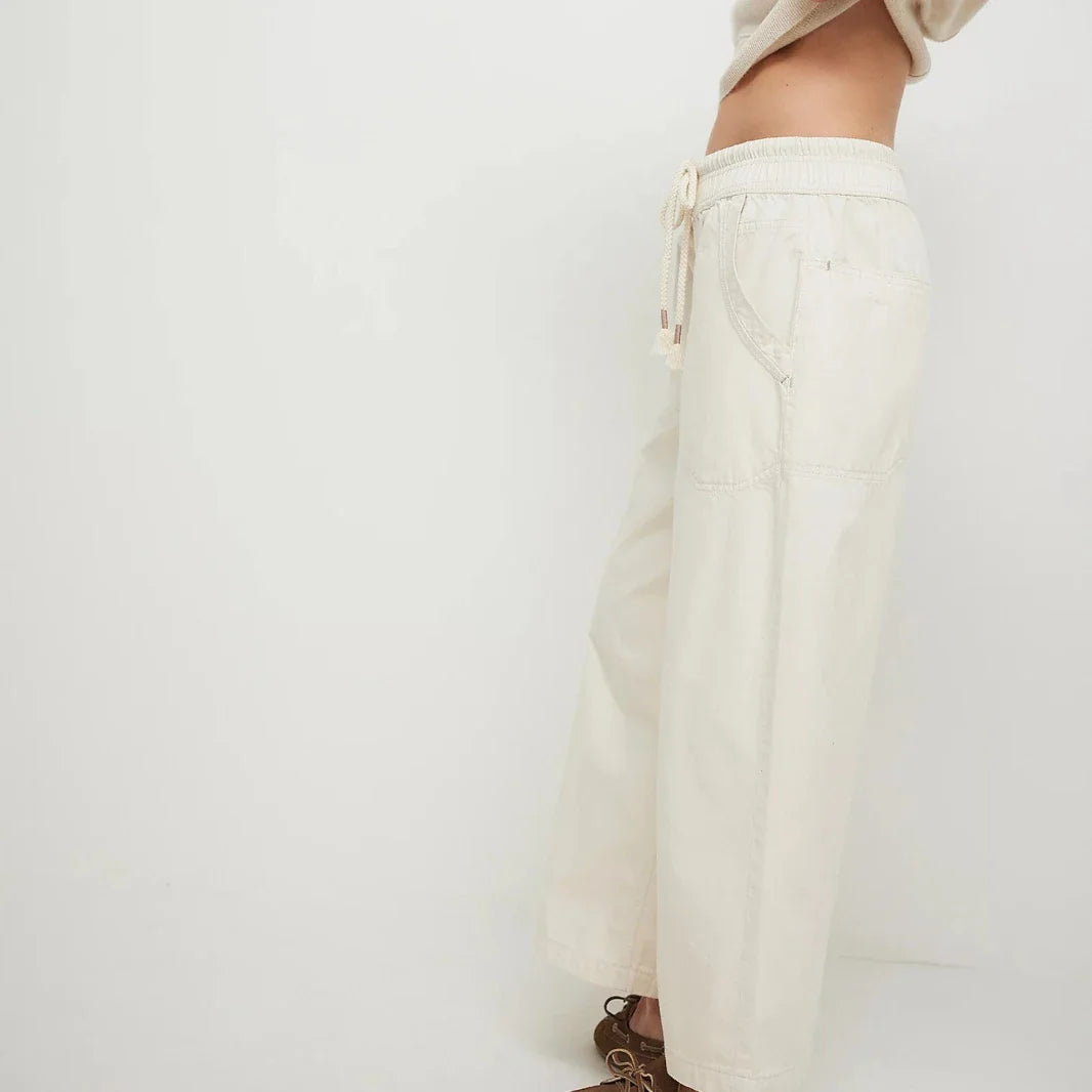 Muse & Valeur | Drawstring Jeans for Women in Denim Blue