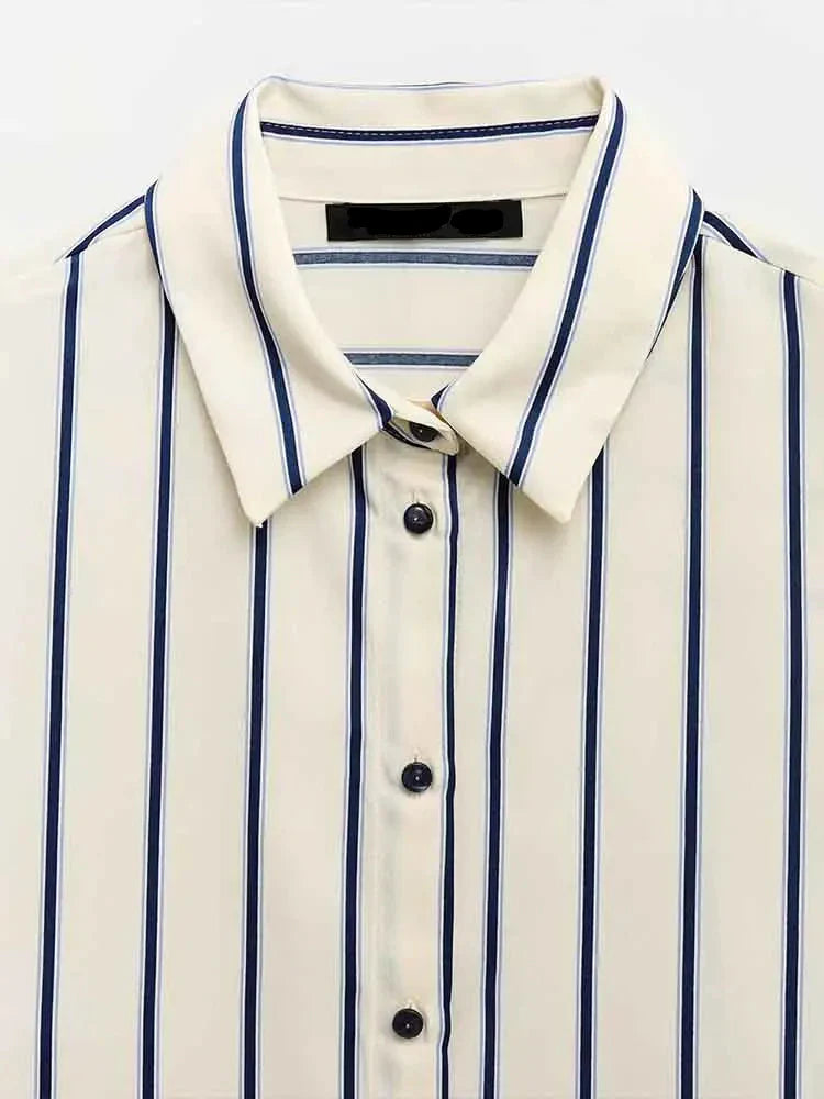 Muse and Valeur | Striped Button-Up Blouse