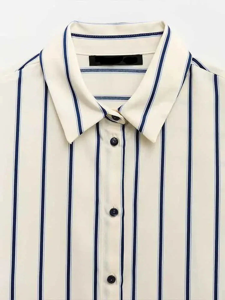 Muse and Valeur | Striped Button-Up Blouse