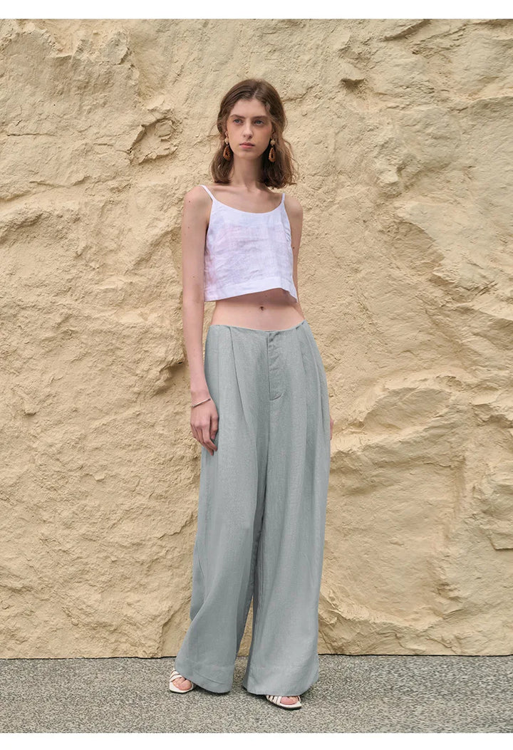 Muse & Valeur | Pleated Wide Leg Linen Pant
