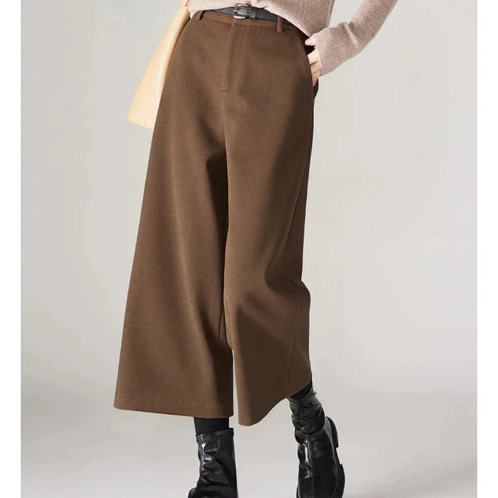 Muse & Valeur | Wool Wide Leg Pants for Women in Autumn Color
