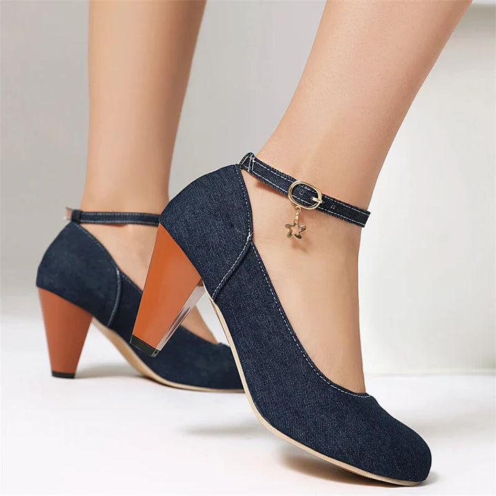 Muse & Valeur | Heels for Women, Leather, Slim Fit, Black, Elegant