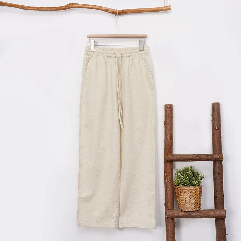 Muse & Valeur | Linen Lounge Pant for Women in Relaxed Fit, Natural Color