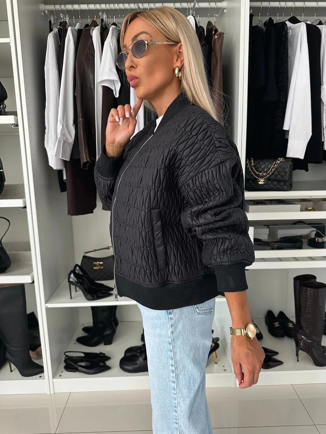 Muse and Valeur | Women's Quilted Jacket, Zip Front