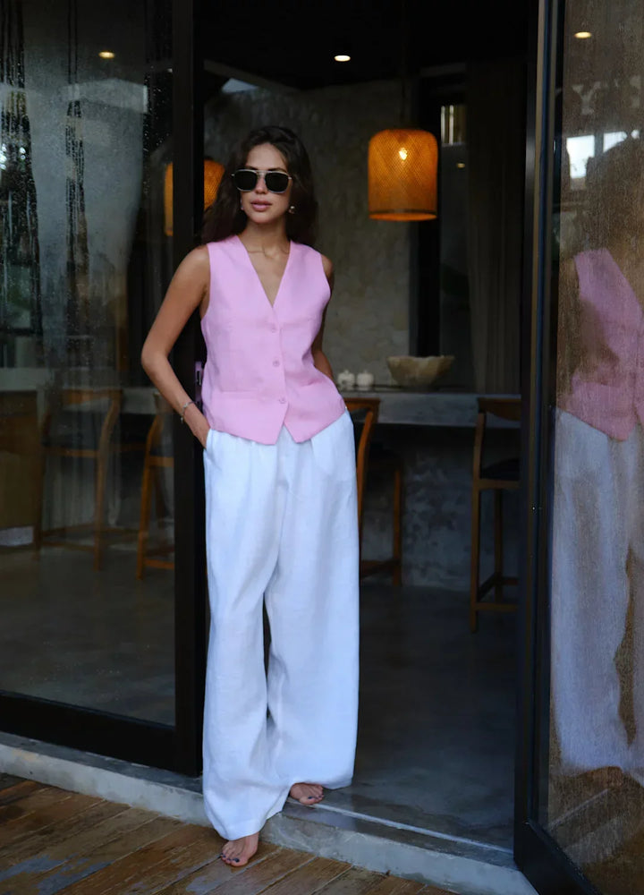 Muse & Valeur | Linen Wide-Leg Trousers for Women in Natural
