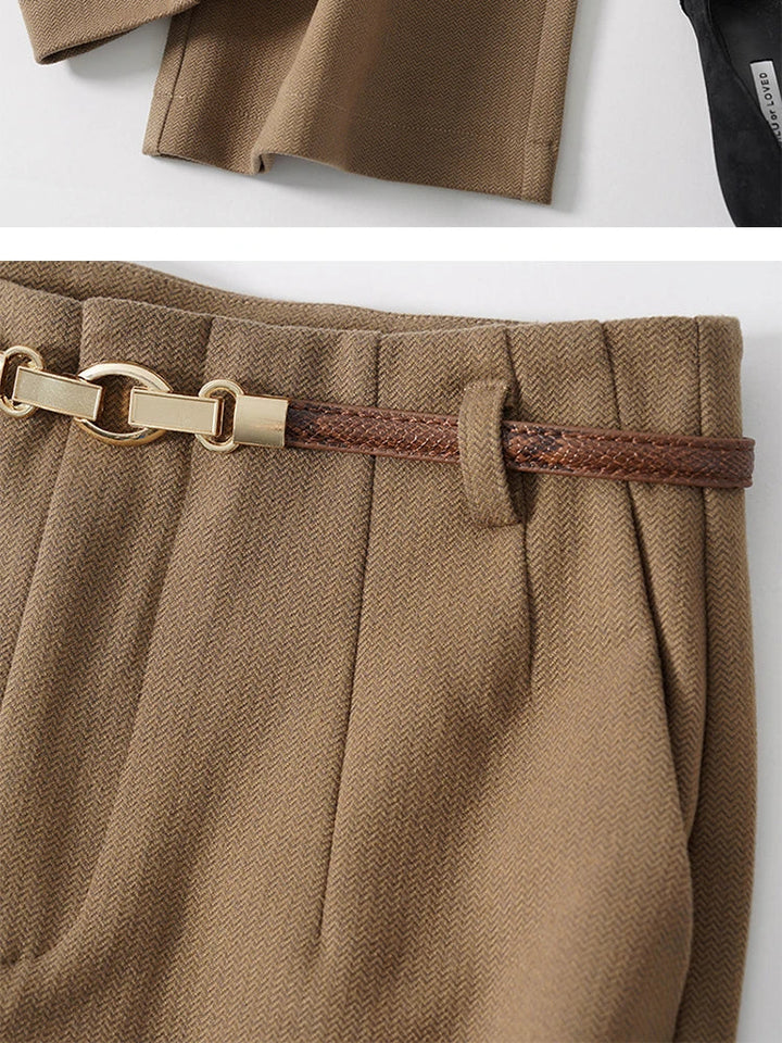 Muse & Valeur | Wide Leg Wool Trousers for Women in Black