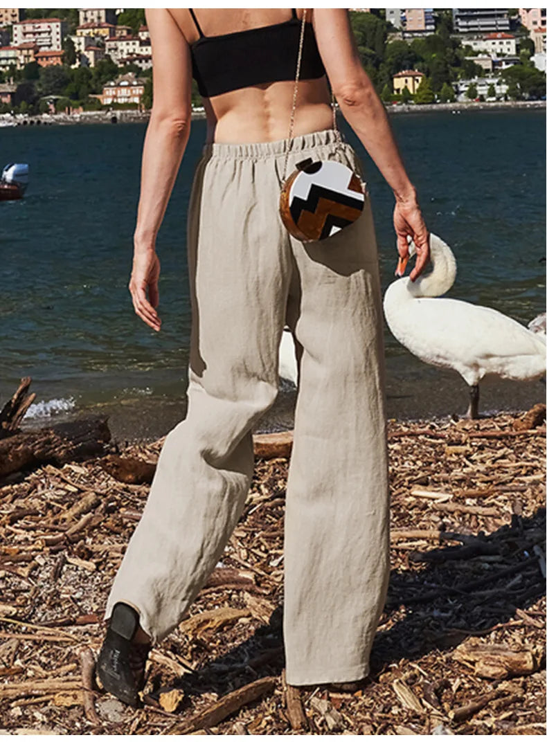 Muse & Valeur | Wide Leg Linen Pant for Women in Natural