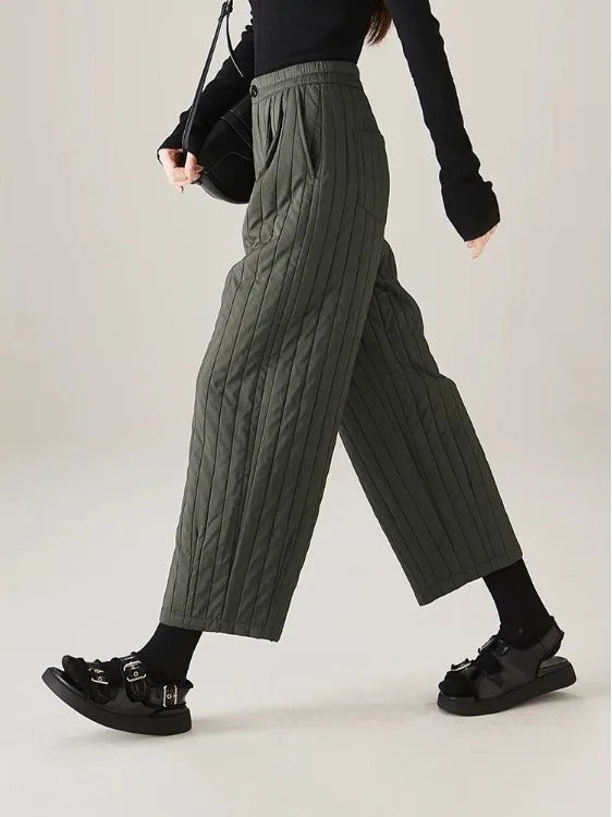 Muse & Valeur | Cotton Wide-Leg Pants for Women in Beige