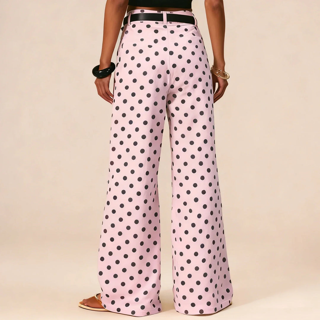 Muse & Valeur | Polka Dot Wide-Leg Trousers for Women