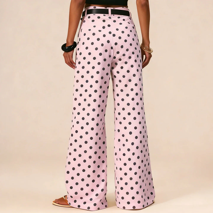 Muse & Valeur | Polka Dot Wide-Leg Trousers for Women