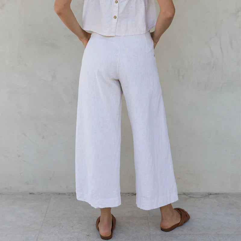 Muse & Valeur | Linen Pleated Culotte Pant for Women