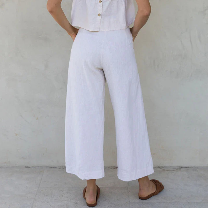 Muse & Valeur | Linen Pleated Culotte Pant for Women