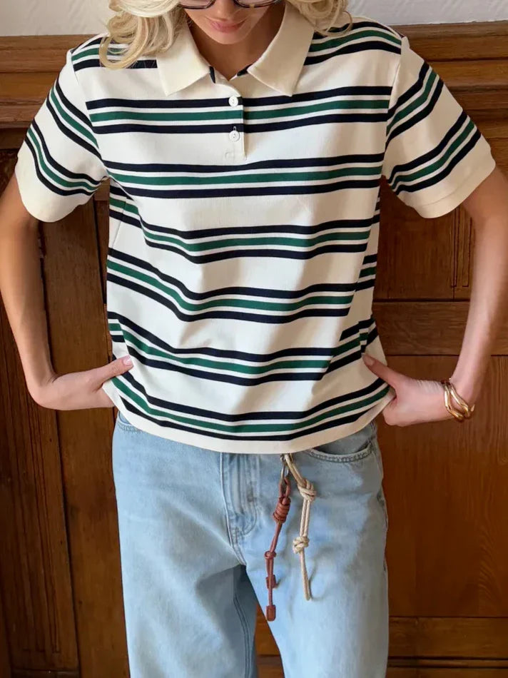 Muse and Valeur | Stripe Polo Tee