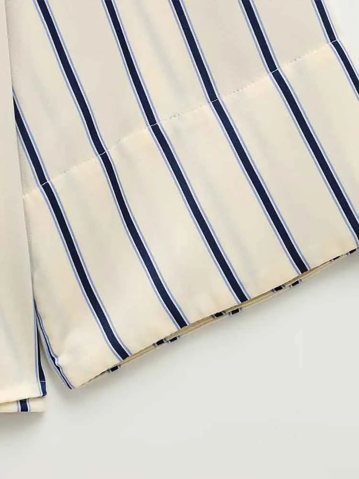 Muse and Valeur | Striped Button-Up Blouse