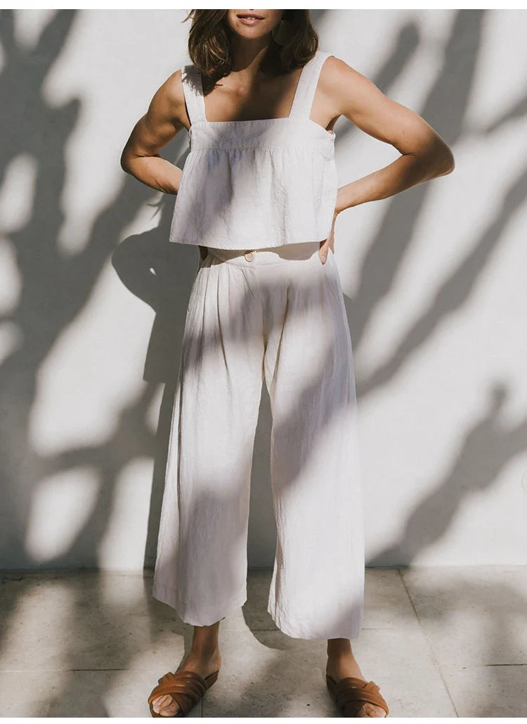 Muse & Valeur | Linen Pleated Culotte Pant for Women