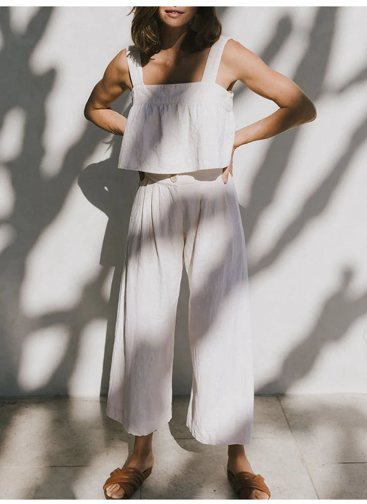 Muse & Valeur | Linen Pleated Culotte Pant for Women