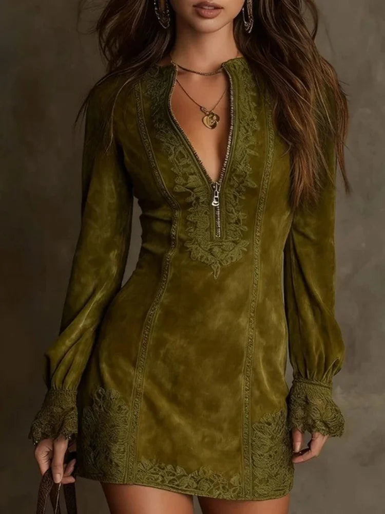 Muse and Valeur | Short Suede Dress