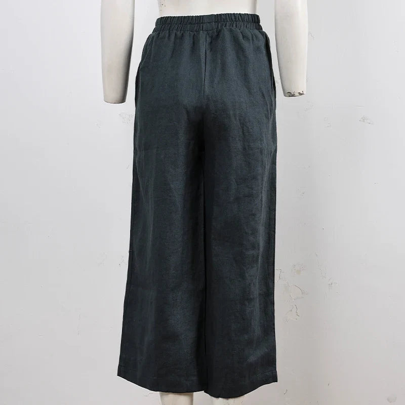 Muse & Valeur | Wide Leg Linen Pant for Women in Natural Color