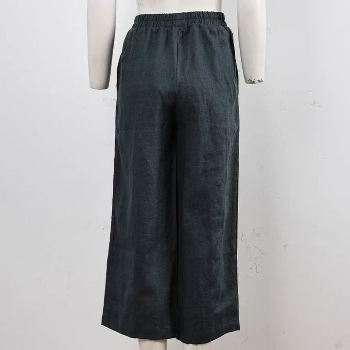 Muse & Valeur | Wide Leg Linen Pant for Women in Natural Color