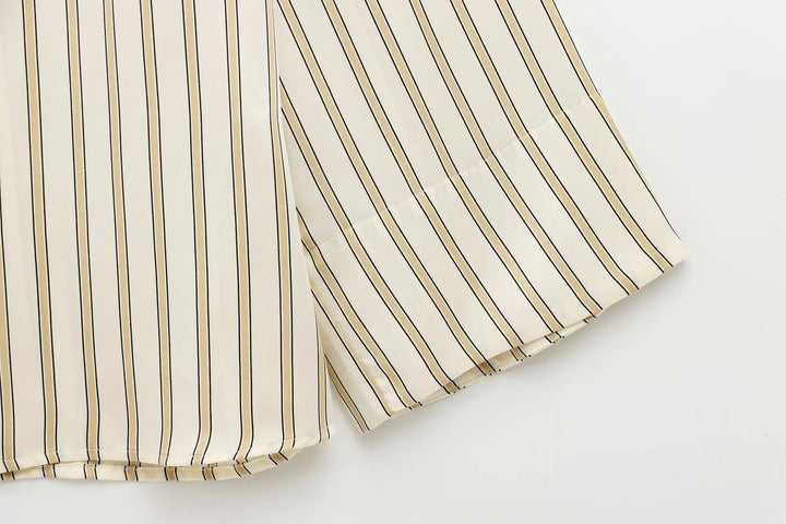 Muse and Valeur | Striped Button-Up Blouse