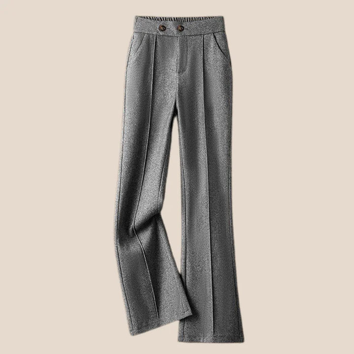 Muse & Valeur | Wool-Blend Flare Trousers for Women in Black
