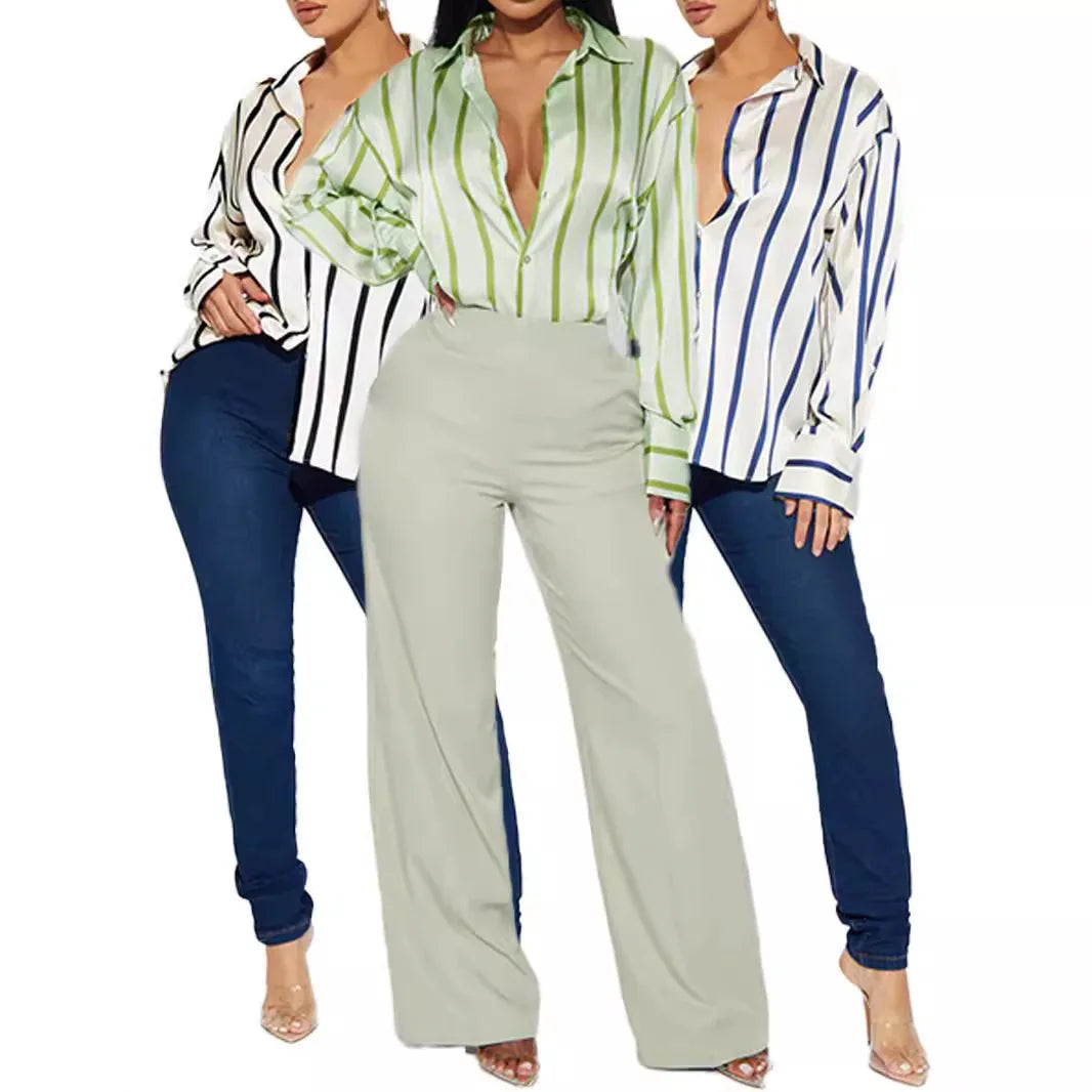 Muse and Valeur | Satin Stripe Shirt