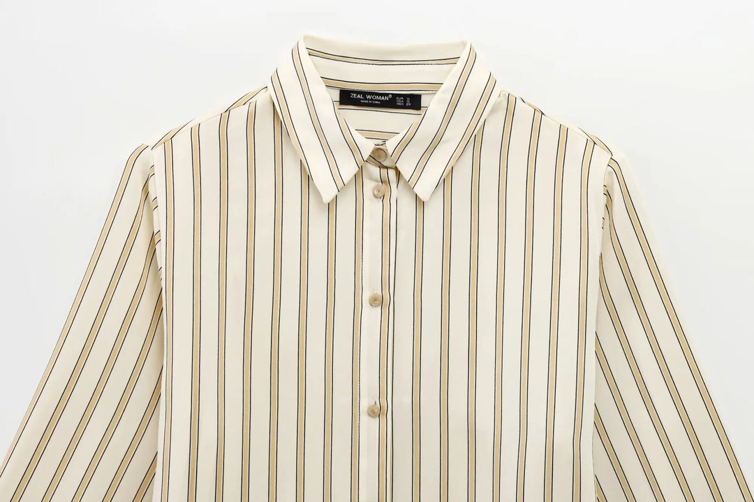 Muse and Valeur | Striped Button-Up Blouse