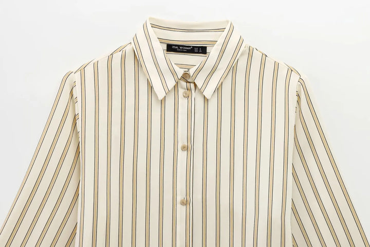 Muse and Valeur | Striped Button-Up Blouse