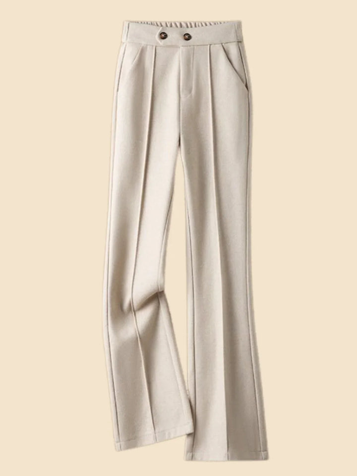 Muse & Valeur | Wool-Blend Flare Trousers for Women in Black