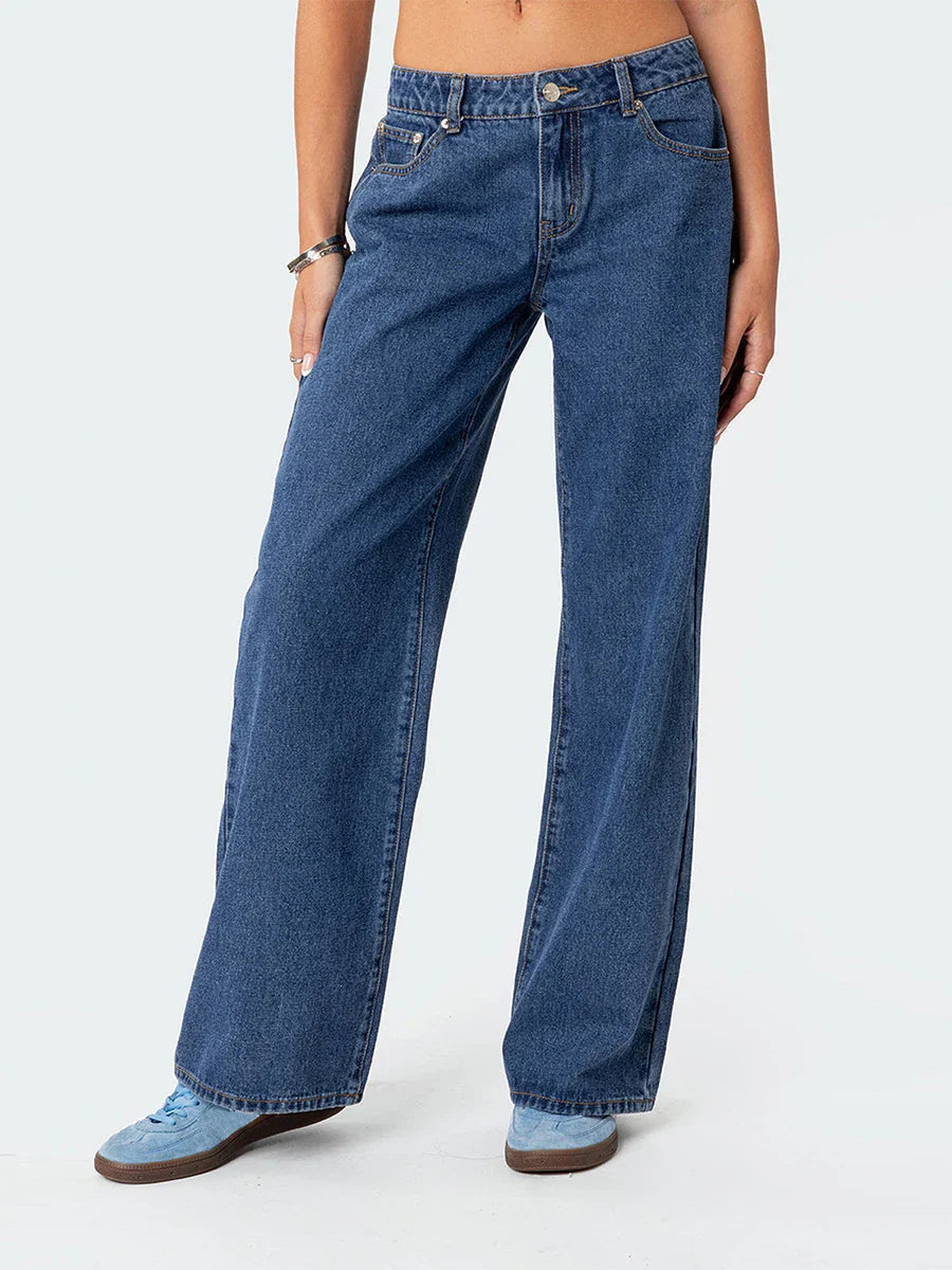 Muse & Valeur | Straight Jeans for Women in Denim Blue