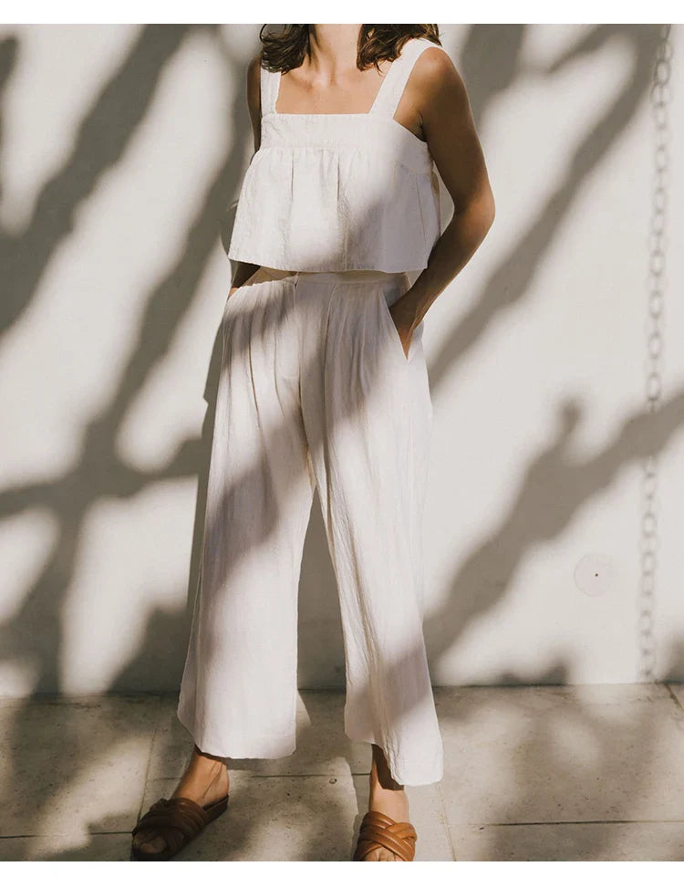 Muse & Valeur | Linen Pleated Culotte Pant for Women