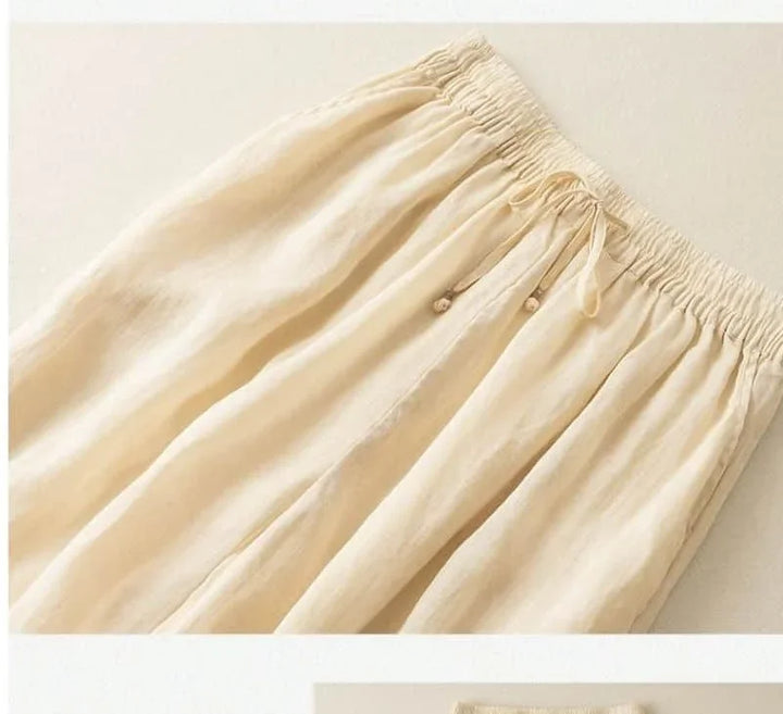 Muse & Valeur | Linen Pants for Women in Natural Fit, Beige