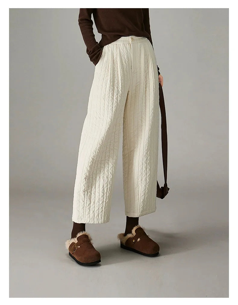 Muse & Valeur | Cotton Wide-Leg Pants for Women in Beige