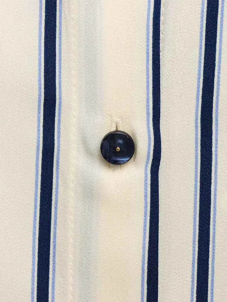 Muse and Valeur | Striped Button-Up Blouse