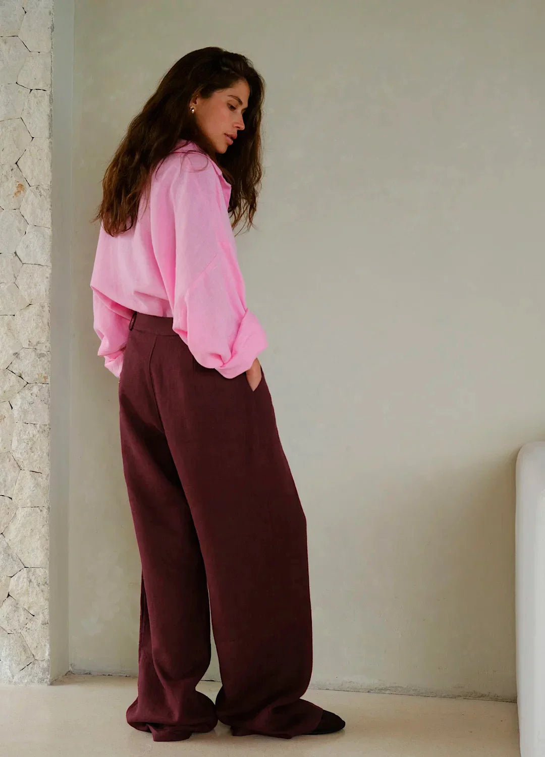 Muse & Valeur | Linen Wide-Leg Trousers for Women in Natural