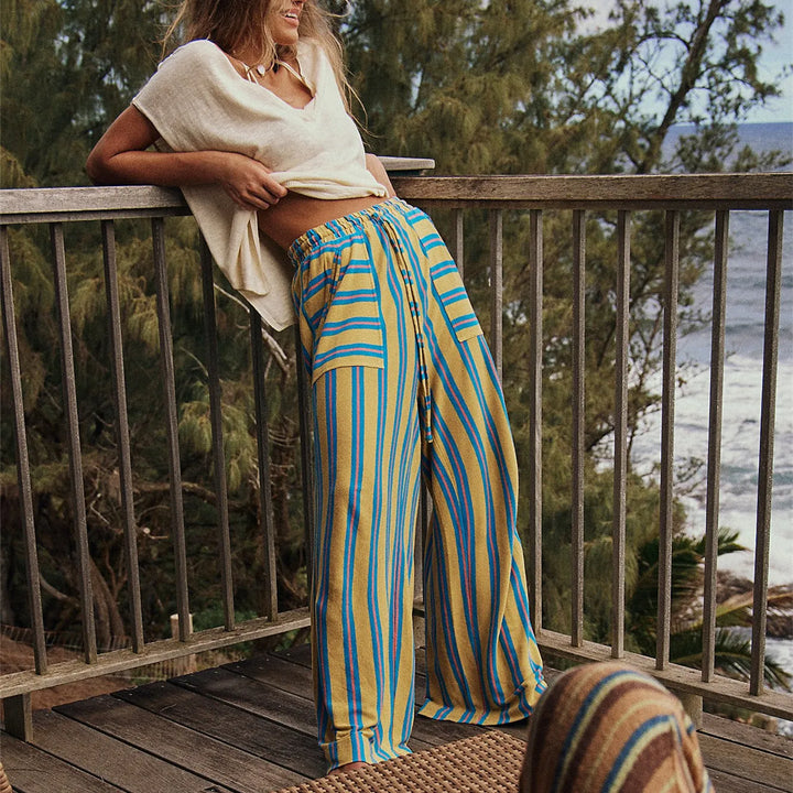 Muse & Valeur | Striped Lounge Pants for Women in Soft Fabric