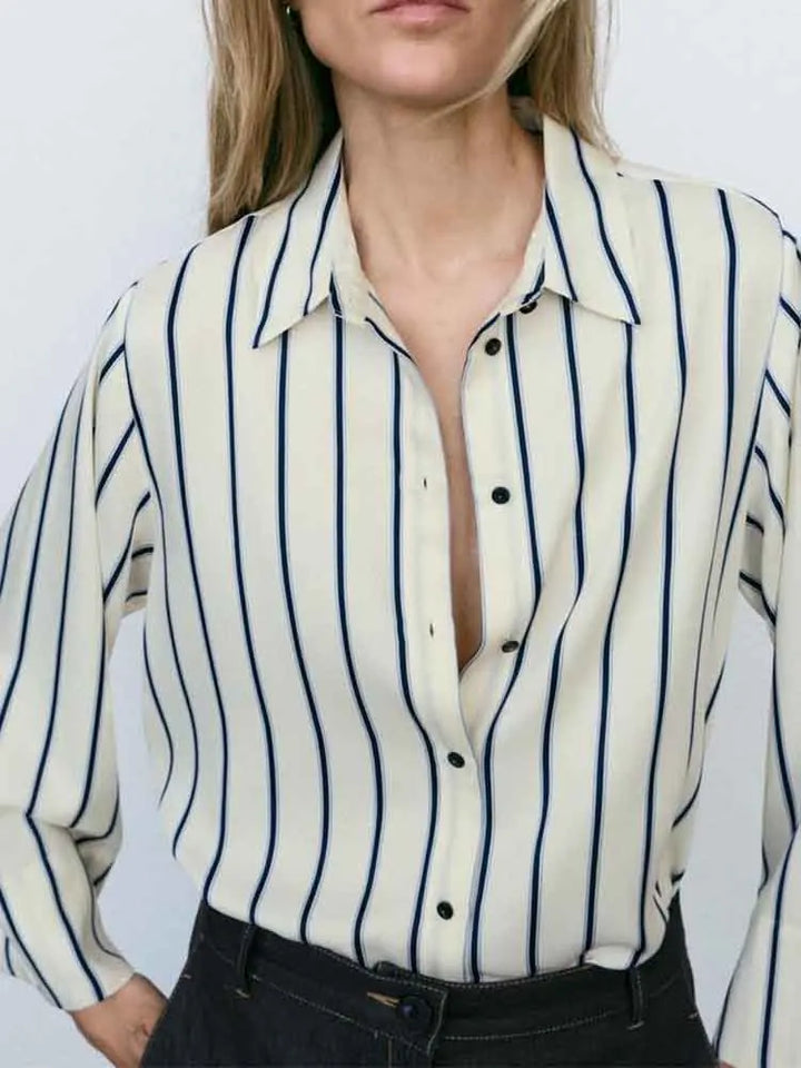 Muse and Valeur | Striped Button-Up Blouse