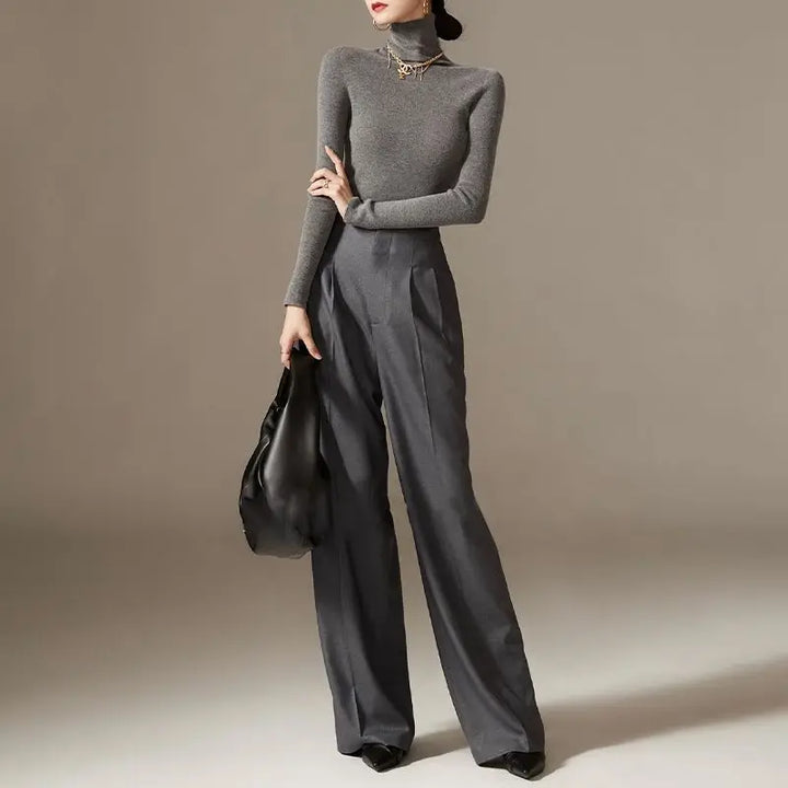 Muse & Valeur | Wide Leg Draped Pants for Women in Elegant Fabric