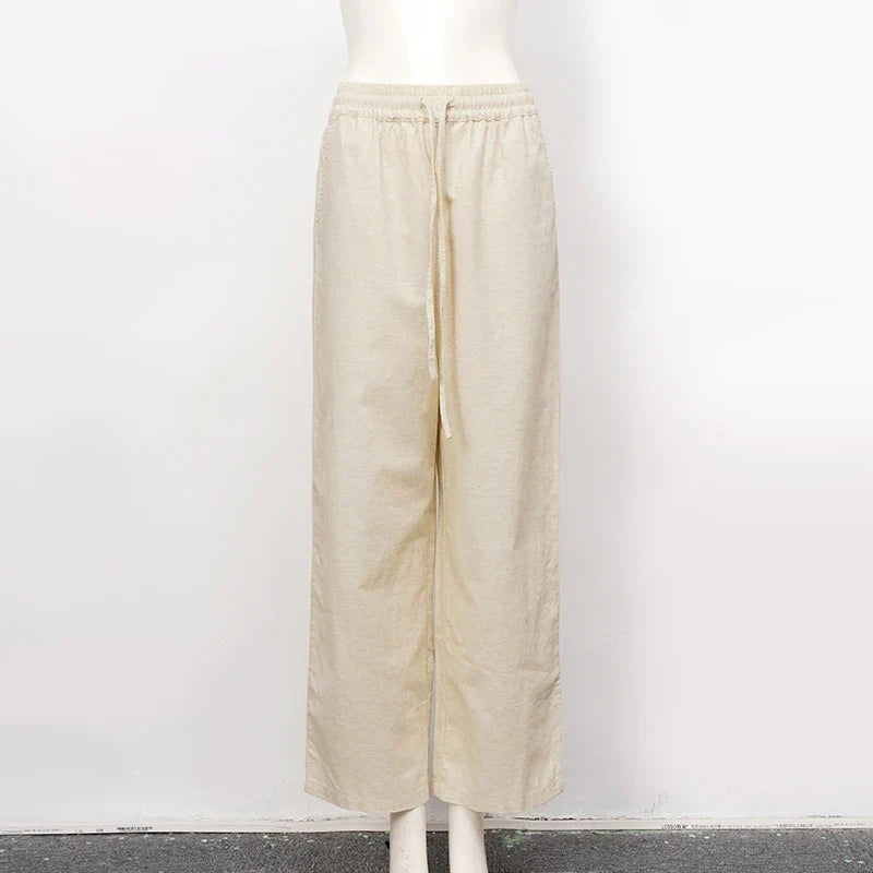 Muse & Valeur | Linen Lounge Pant for Women in Relaxed Fit, Natural Color