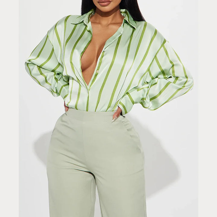 Muse and Valeur | Satin Stripe Shirt