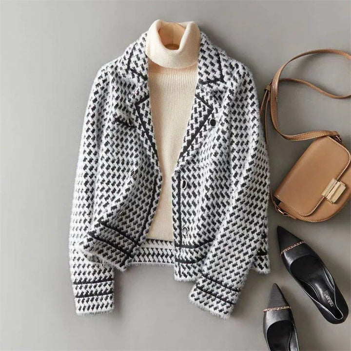 Muse and Valeur | Houndstooth Knit Jacket