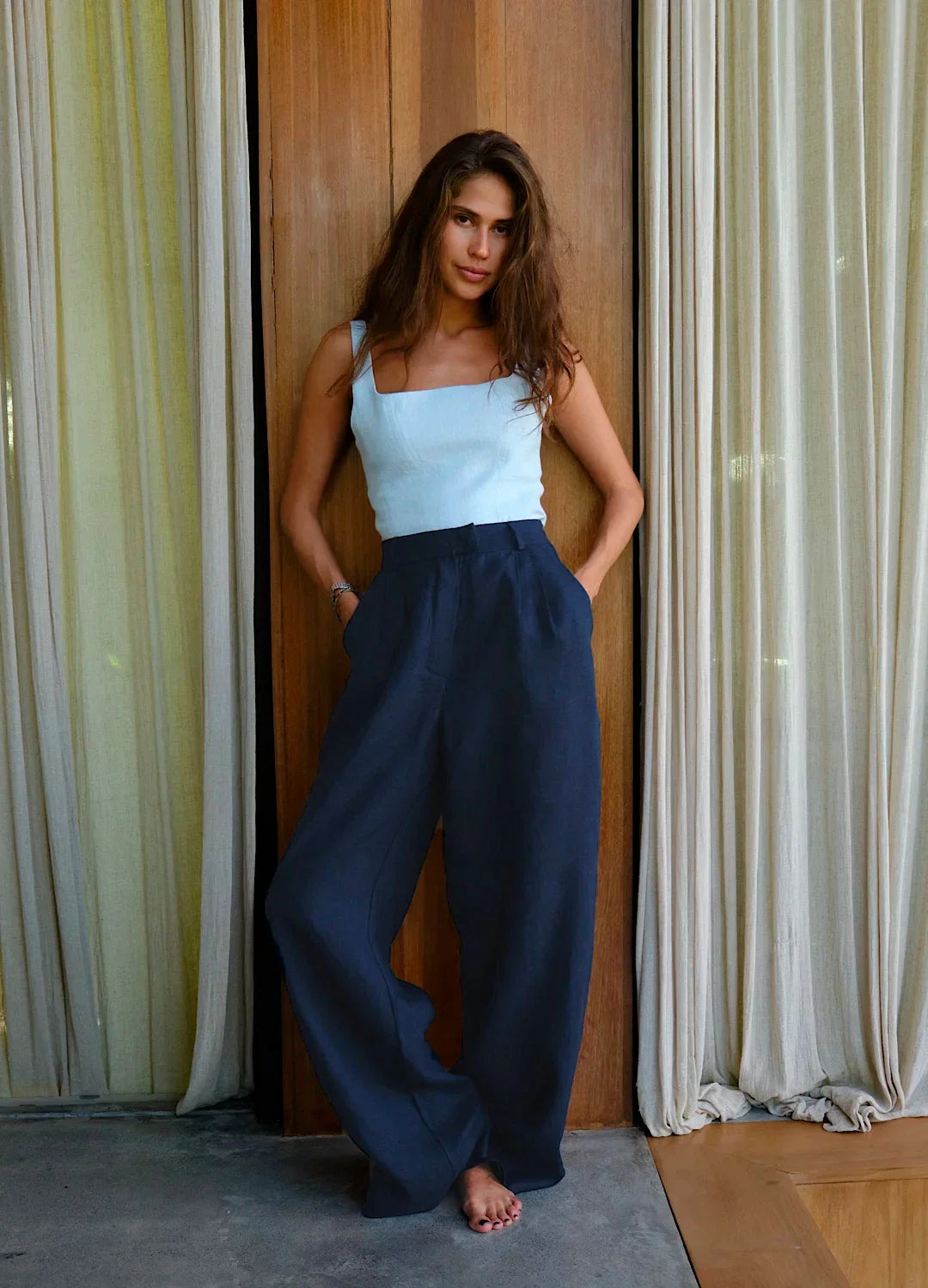 Muse & Valeur | Linen Wide-Leg Trousers for Women in Natural