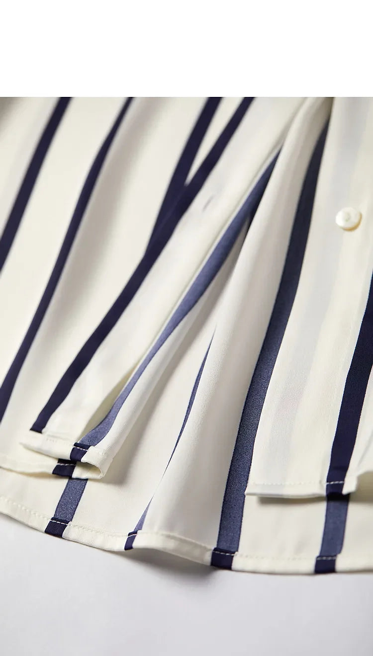 Muse and Valeur | Satin Blouse | Stripe