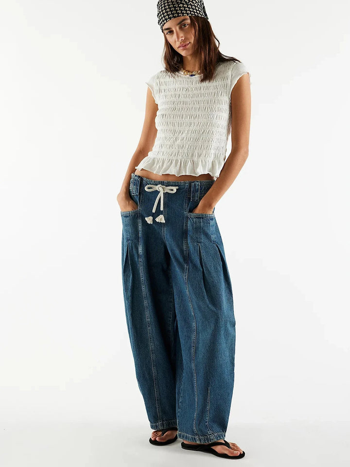 Muse & Valeur | Drawstring Denim Pants for Women