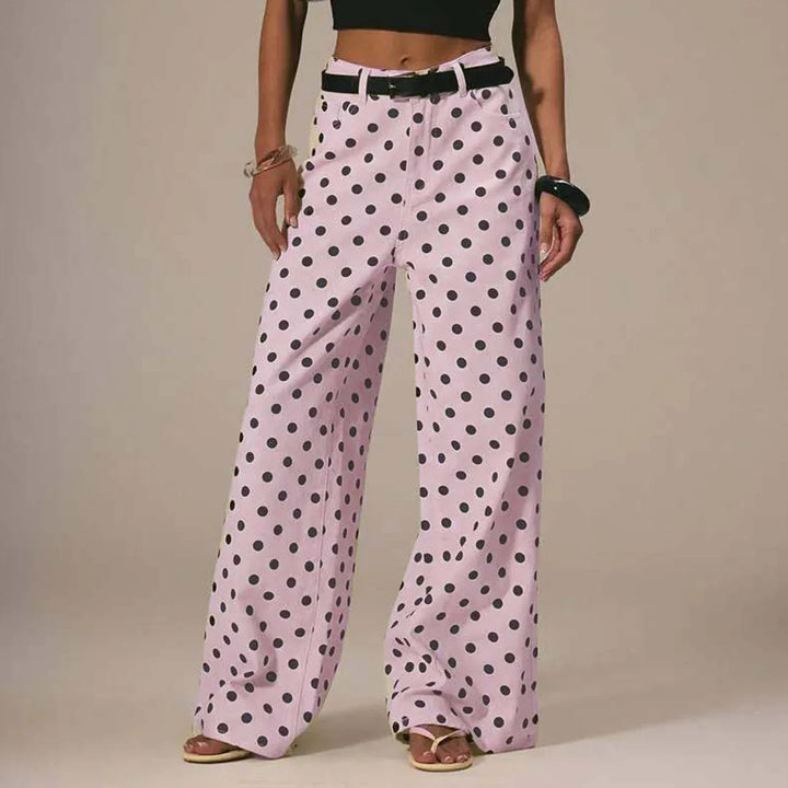 Muse & Valeur | Polka Dot Wide-Leg Trousers for Women