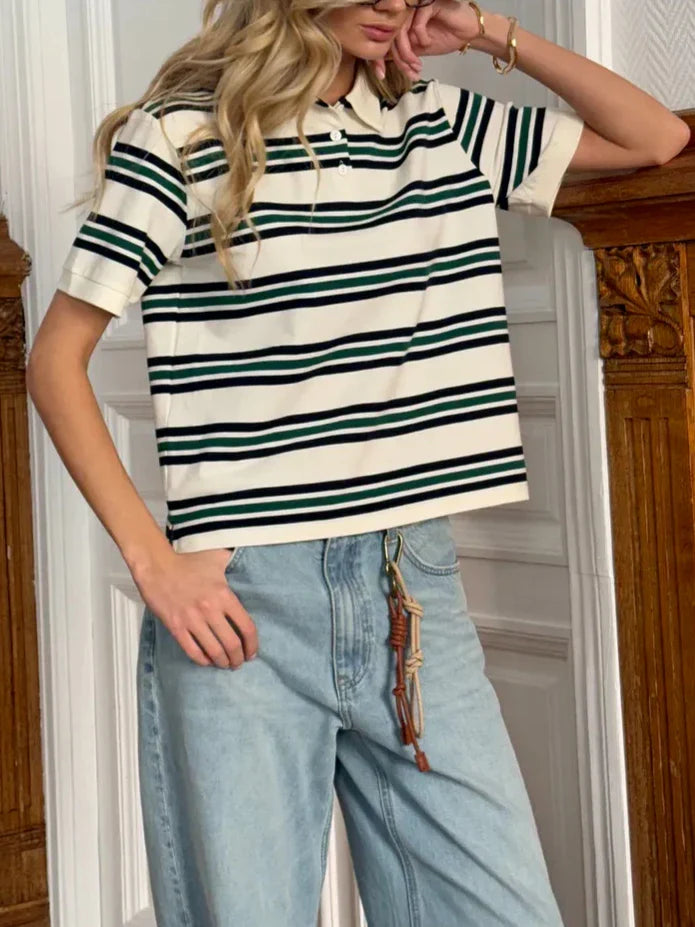 Muse and Valeur | Stripe Polo Tee