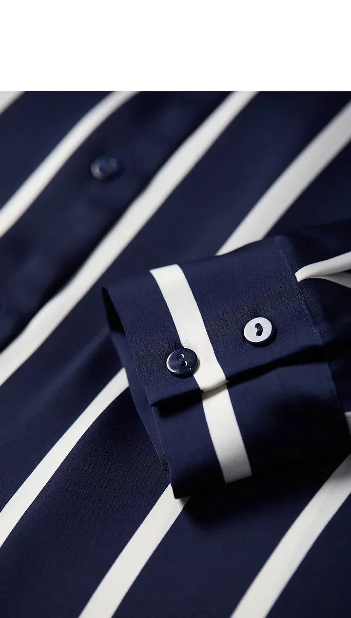Muse and Valeur | Satin Blouse | Stripe