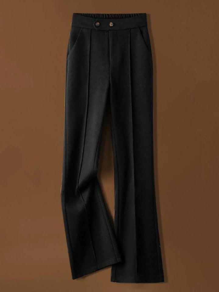 Muse & Valeur | Wool-Blend Flare Trousers for Women in Black